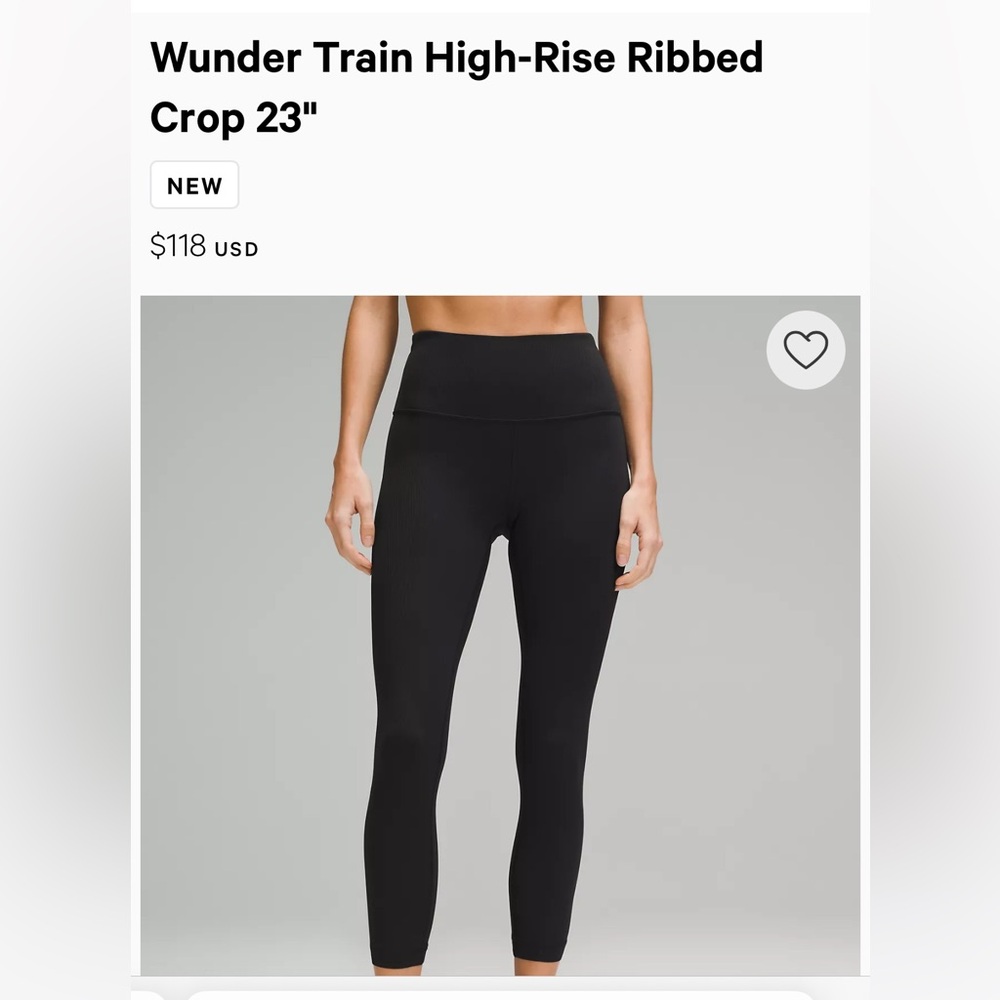 Lululemon wunder train cropped leggings